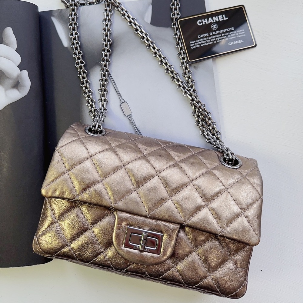 Chanel 224 Reissues Mini Double Flap Bag Metallic